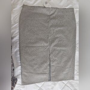 Classic Black and Beige Checkered Skirt Spandex